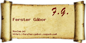 Ferster Gábor névjegykártya