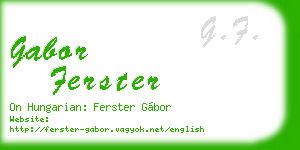 gabor ferster business card